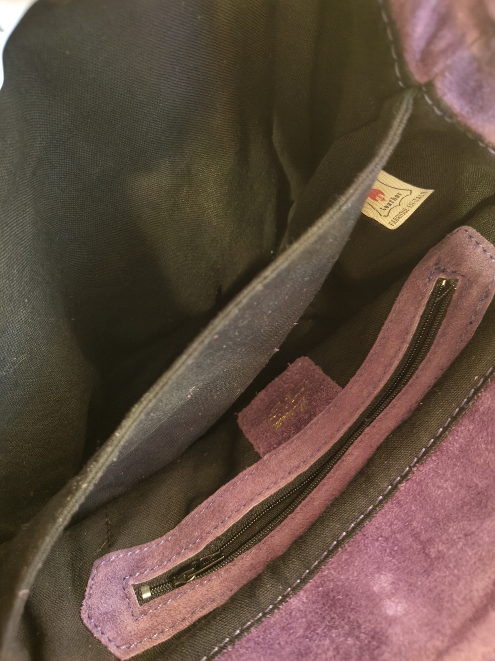 Vintage Amethyst Suede Italian Leather Shoulder Bag - Picture 3 of 6